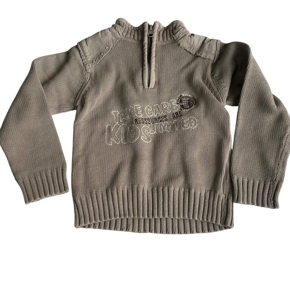 Tout Simplement Tan 1/4 Zip Pullover - Size 4